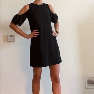 Zara Trafaluc Black Cold Shoulder Shift Dress